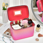Cosmetic Bag Large Capacity High-grade Portable Is-style Storage Box With Mirror