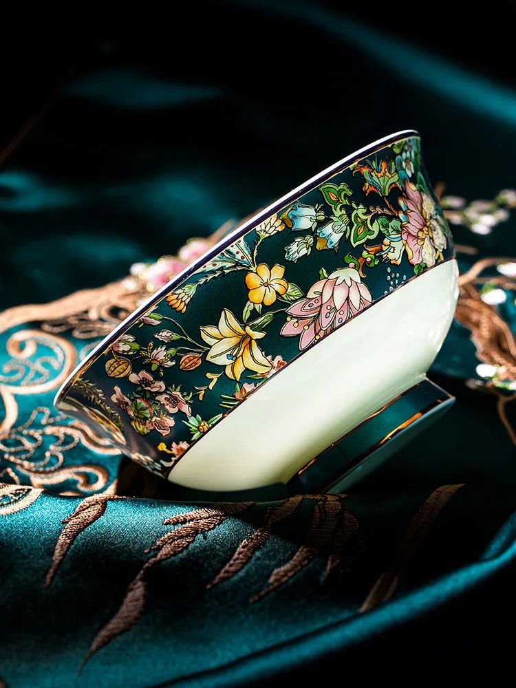 72pc Guci Jingdezhen Ceramic tableware bone china bowl and dish set household soup pot plate plate bowl plate ceramic bowl - Grand Goldman