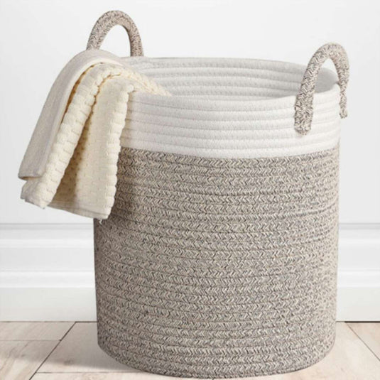 Cotton fabric woven storage basket