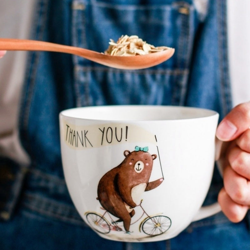 Bone China Mug Ice Cream Cup Large Noodle Cup Water Cup