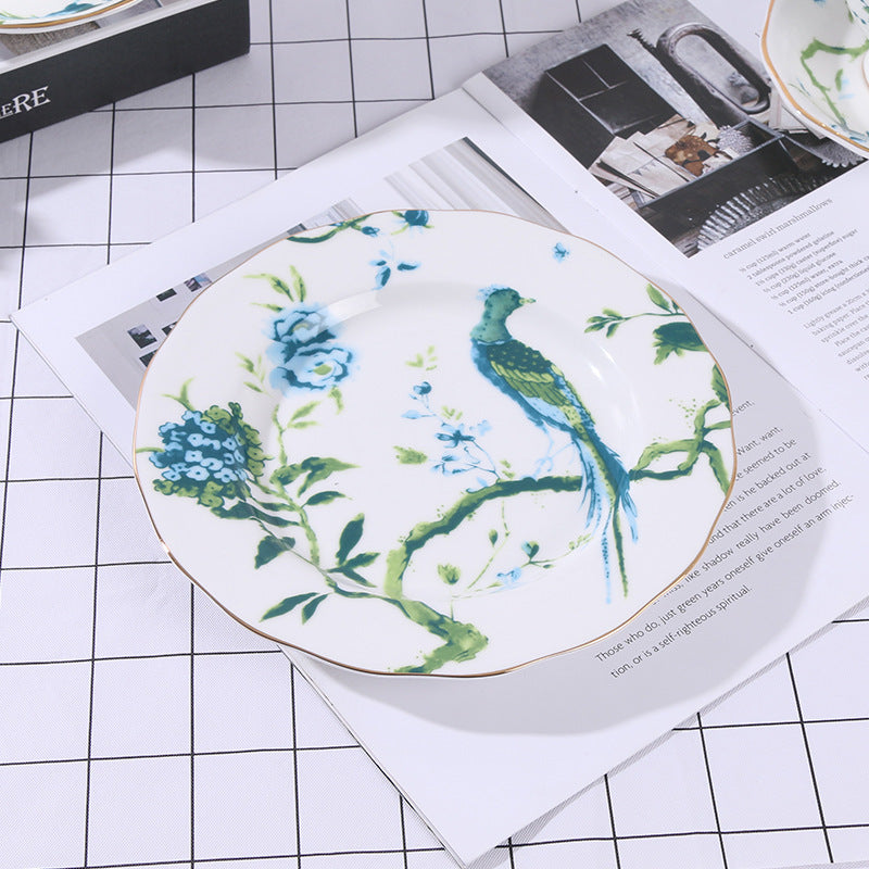 Green Phoenix Afternoon Tea Bone China Coffee Cup European Luxury