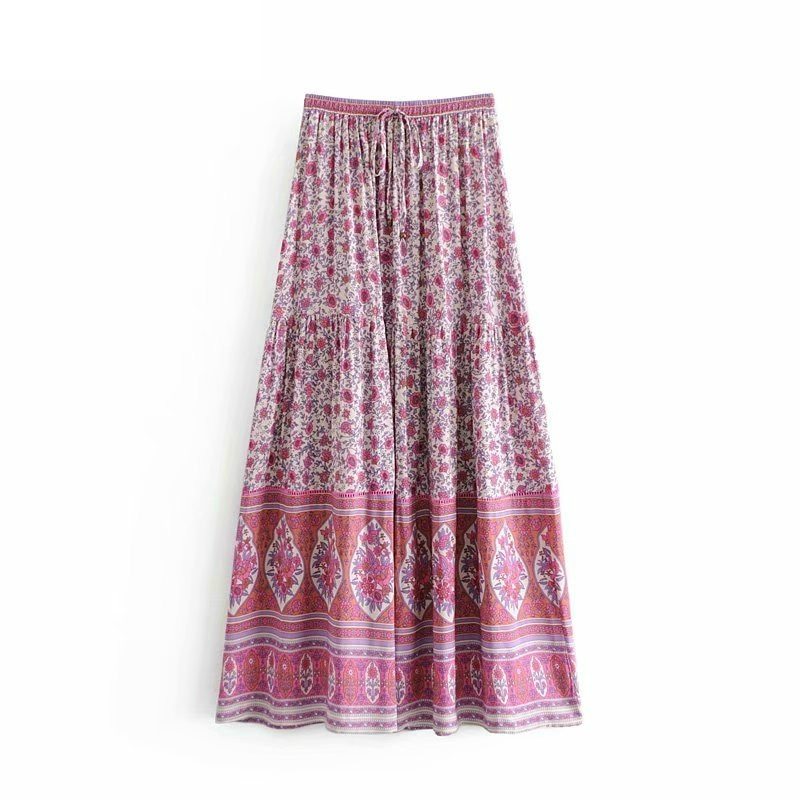 Printed hem lace skirt