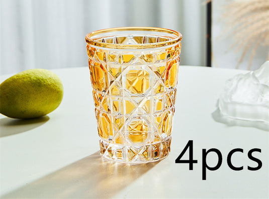 Creative Light Luxury Color Checkered Whisky Cup