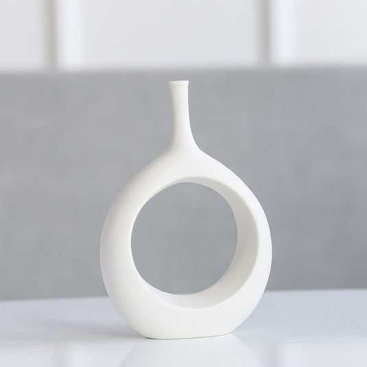 Nordisk kreativ hvid keramik vase 
