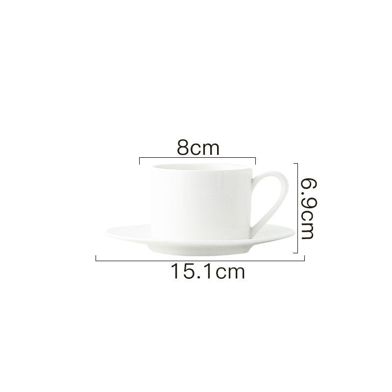 Coffee Cup And Saucer Simple White European Style Bone China