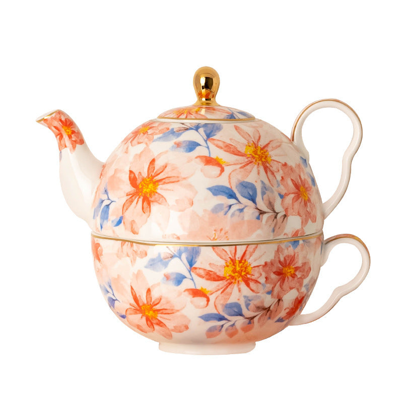 French Pastoral Style High Bone China Tea Set Suit