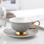 Gold Painted Creative Bone China Coffee Cup Set