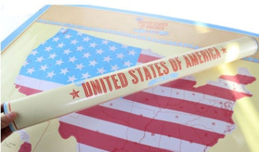 Carte à gratter américaine carte à gratter créative autour de la carte du monde affiche de voyage de voyage américain