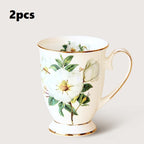 Creative European-style Mug Ceramic Large-capacity Bone China Water Cup With Lid