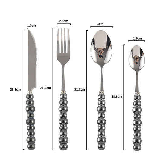 Ceramic Pearl Handle Knife Fork And Spoon Household Eating Soup Spoon Western Foodsteak Knife And Fork