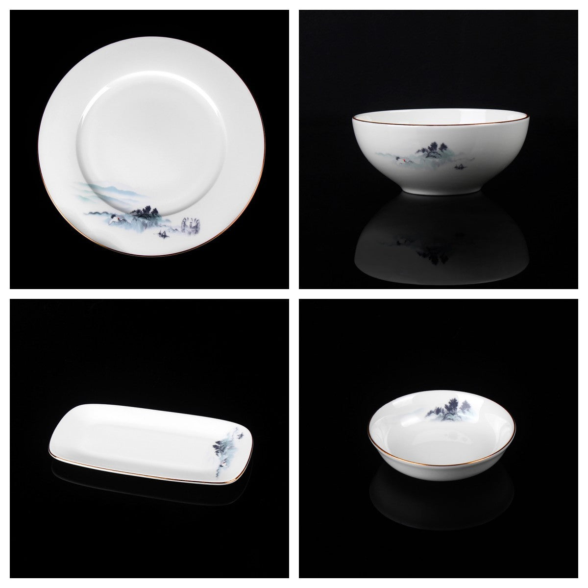 Bone China Tableware Set Chinese Household Daily Use Ceramic Bowls And Dishes Activities