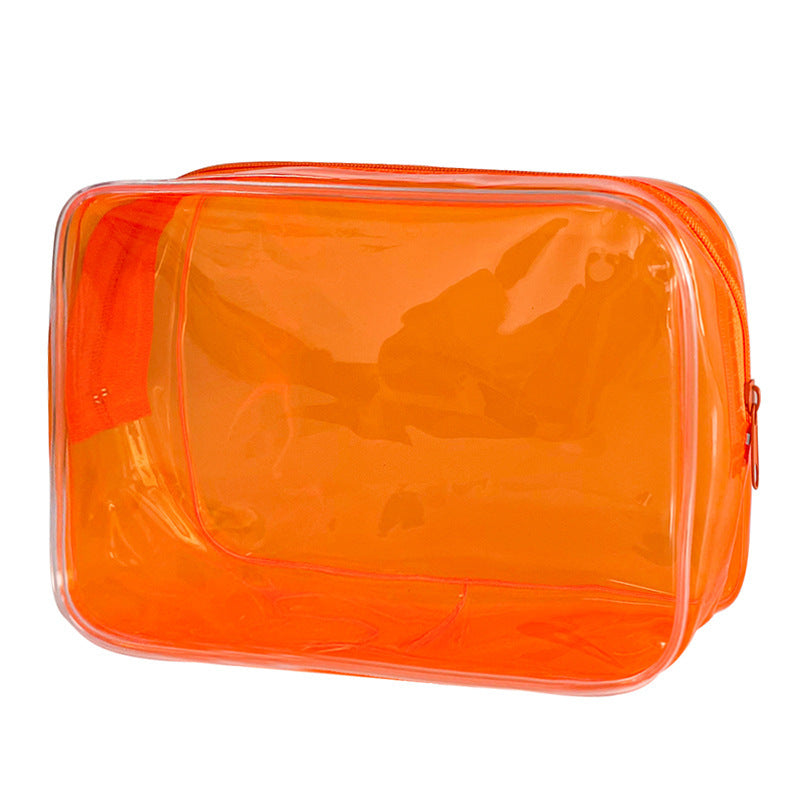 In Stock Solid Color Transparent Cosmetic Bag Large Capacity Convenient And Simple Storage Bag