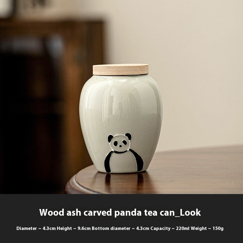 Pot en céramique panda rétro chinois