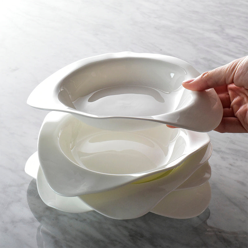 Creative Ultra-thin Bone China Irregular Soup Plate Restaurant ROOS