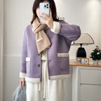 Lamb Wool Chanel Coat Women's Fleece Short Suede