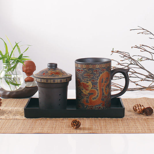 Chinese Style Tea Cup With Purple Sand Filter Liner