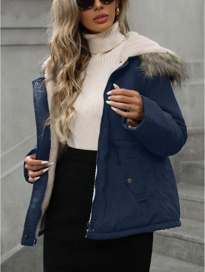 Aveloria Hooded Cinched Waist Casual ParkaPadded Insulated Polyfill Synthetic Insulation Winter Coat - Grand Goldman