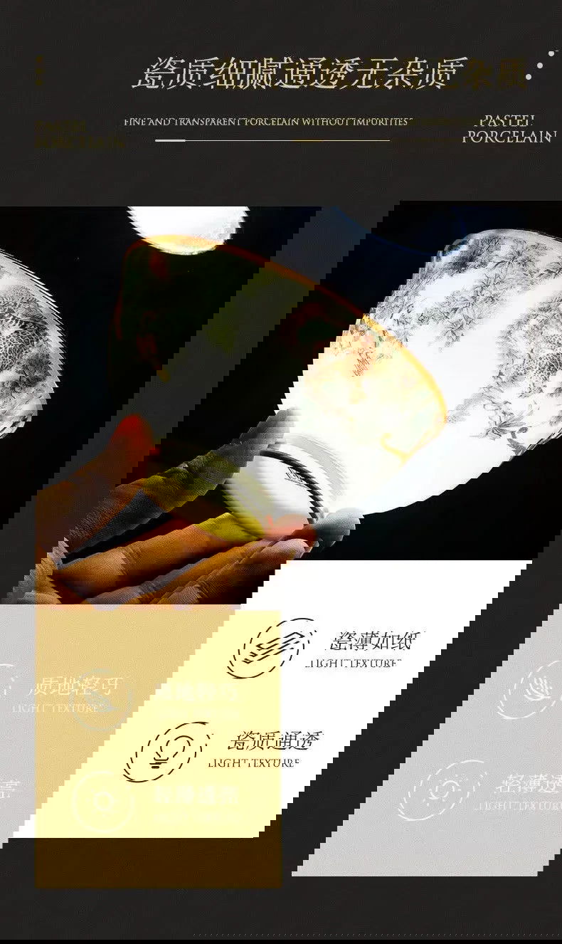 80 Piece Set King Of The Forest Bowls And Dishes Set Jingdezhen Ceramic Bowls, Plates And Chopsticks Household Bone China Tableware - Grand Goldman