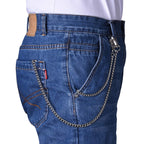 Wisdompro Wallet Chain, 2 Pack (8 and 16 Inch) Heavy Duty Pocket Keychain with Both Ends Lobster Clasps and Extra 2 Rings for Keys, Wallet, Jeans, Pants, Belt Loop, Purse and Handbag - Silver