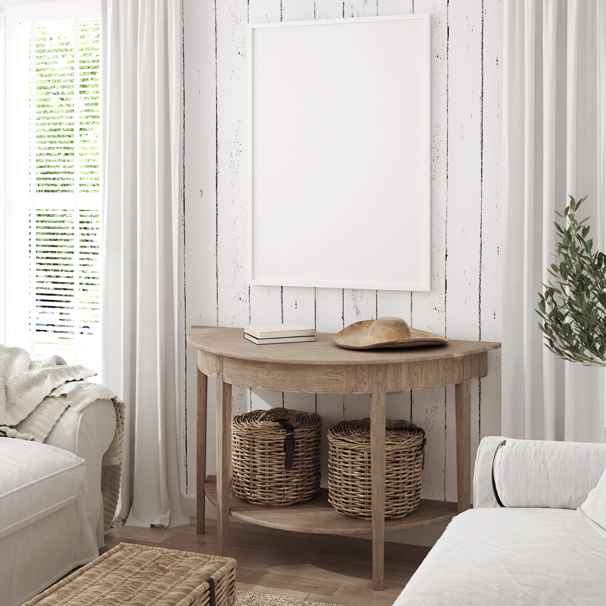 Ohmywor 17.71x393.7 Ahşap Duvar Kağıdı Yapıştır ve Çıkar Ahşap Desenli Siyah Beyaz Duvar Kağıdı Kendinden Yapışkanlı Shiplap Teması Kontak Kağıdı Çıkarılabilir Vintage Ahşap Panel Tezgah Yatak Odası Mutfak için