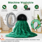 Elektrische Heizdecke mit Kunstpelz, Größe mit flauschigem Sherpa-Rücken, wärmende Plüschdecke Geschenk, weiche Heizdecken mit 10 Wärmeeinstellungen, 5 Zeiteinstellungen, ETL 50"x60", Anthrazitgrau