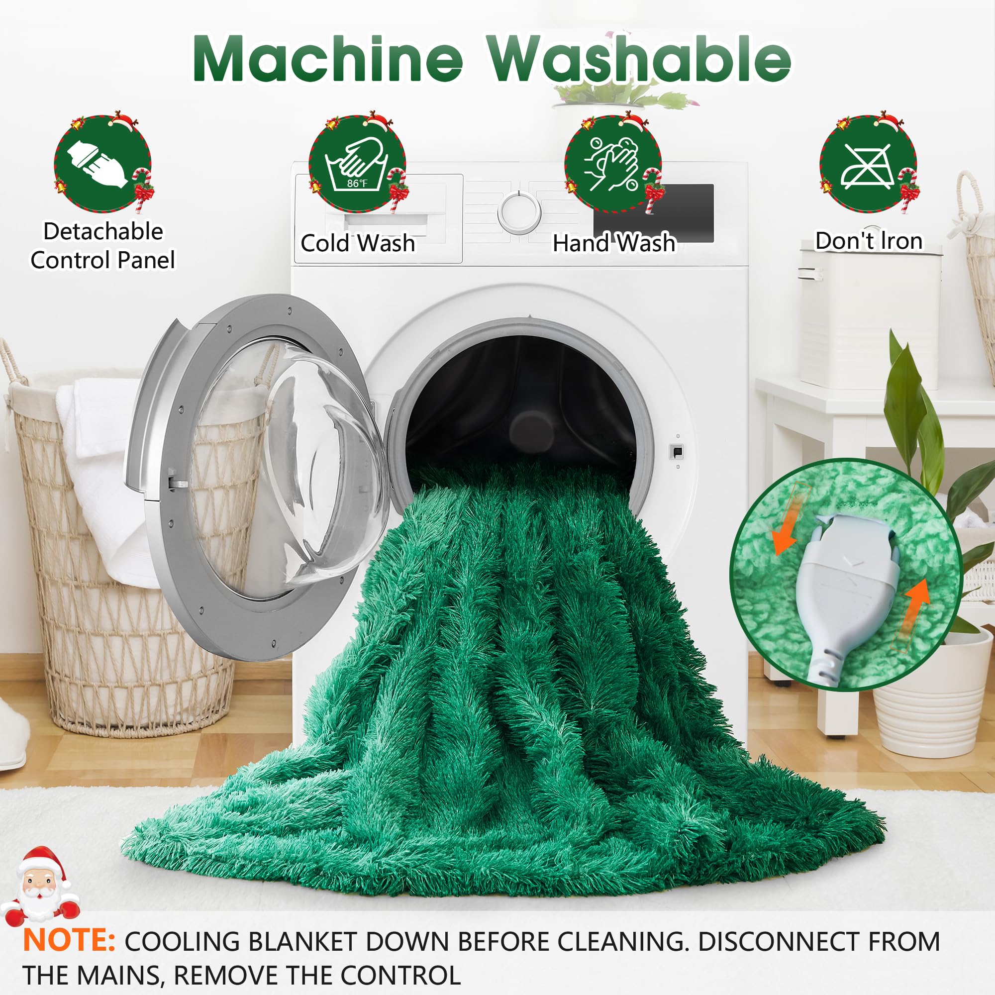 Elektrische Heizdecke mit Kunstpelz, Größe mit flauschigem Sherpa-Rücken, wärmende Plüschdecke Geschenk, weiche Heizdecken mit 10 Wärmeeinstellungen, 5 Zeiteinstellungen, ETL 50"x60", Anthrazitgrau