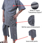 Japan Cool Jinbei Yukata Men's Half-Sleeved Japan Cotton top and Bottom