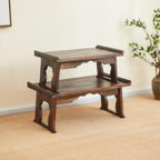 Japanese Wood Floor Table with Foldable Legs - Coffee Tables for Living Room, Bed Desk Tray,Meditation Altar, Laptop Desk