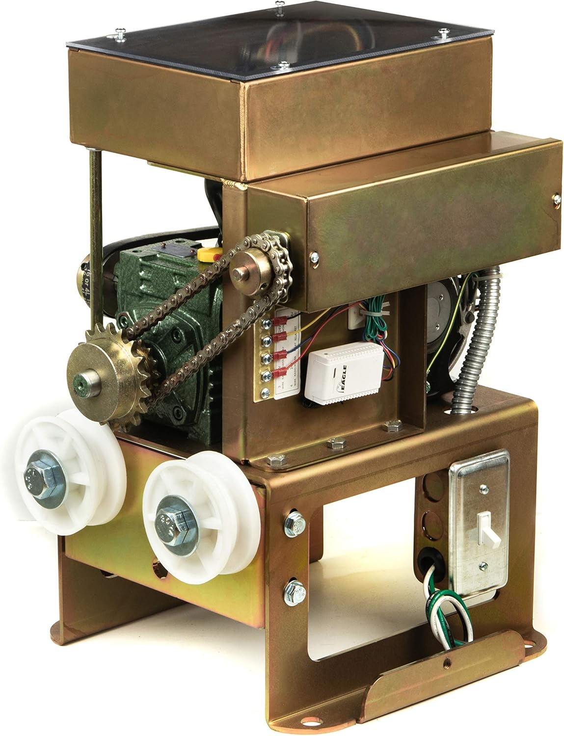 Eagle-1 Slide Gate Operator with 2 Wireless Remotes, Security Reflective Photo Eye Monitored, and Receiver – ½ HP Residential Home Slide Gate Opener – Easy to Install