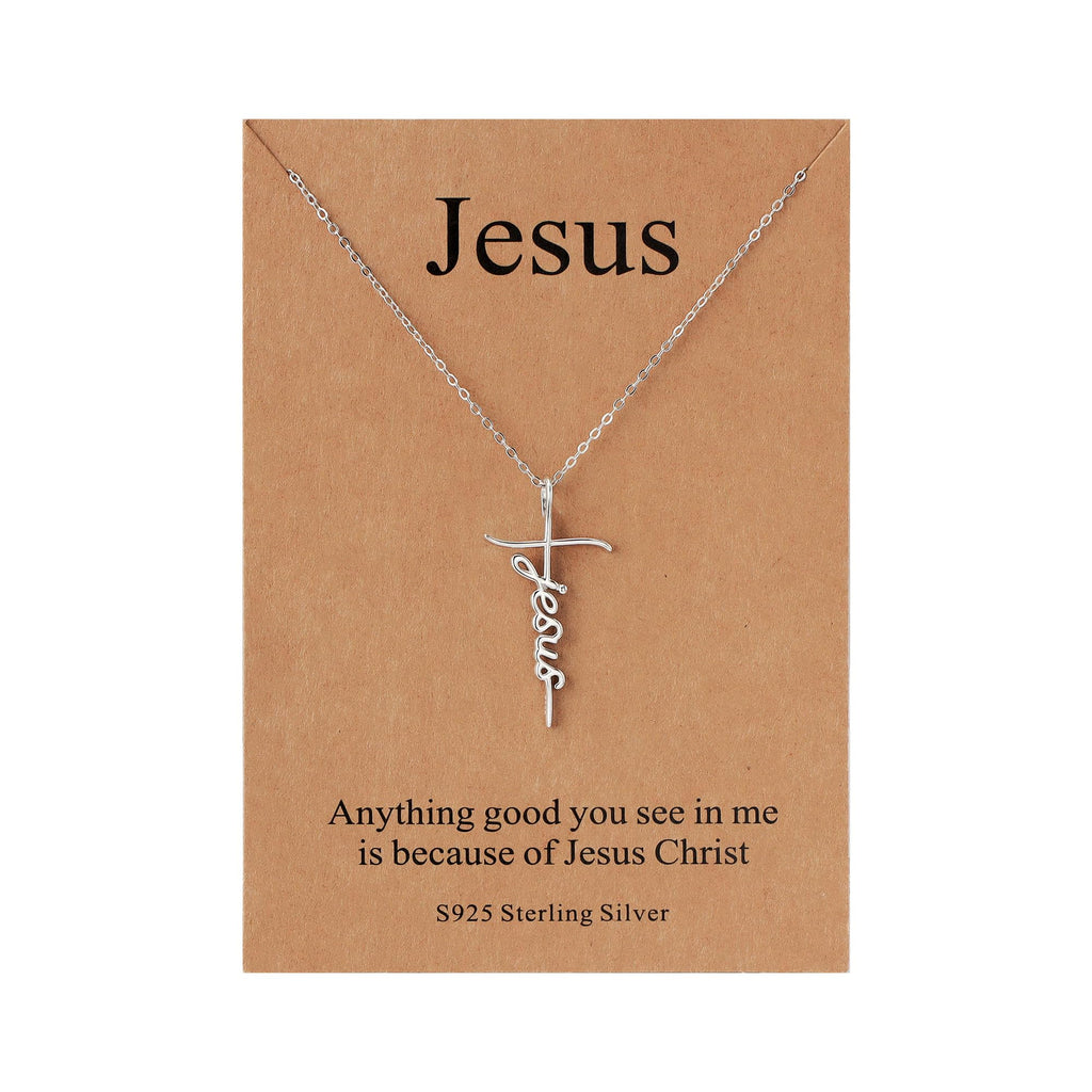 Lcherry Faith Cross Pendant Necklace for Women Religious Christian Jewelry Mother's Day Gifts for Women