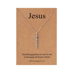 Lcherry Faith Cross Pendant Necklace for Women Religious Christian Jewelry Mother's Day Gifts for Women