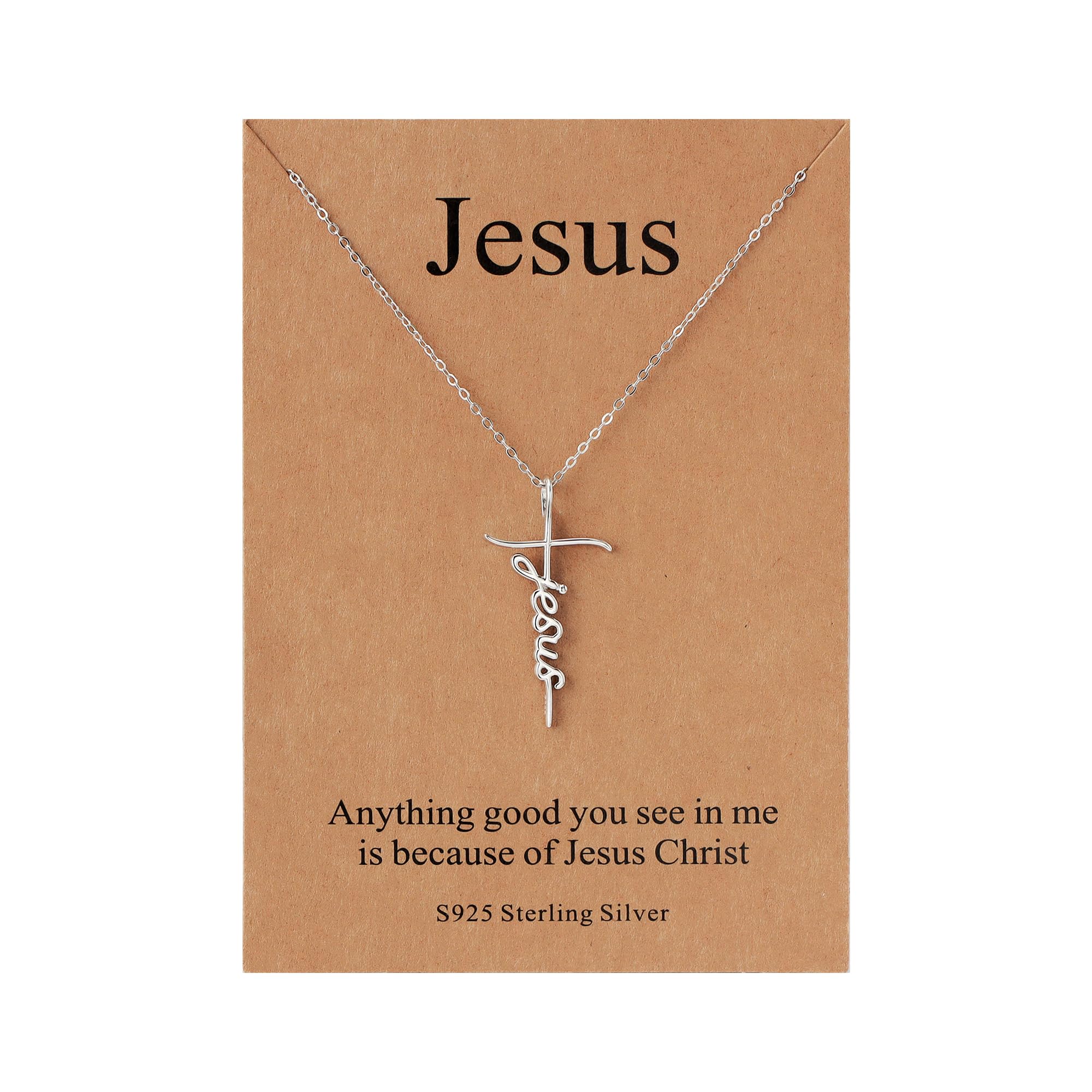 Lcherry Faith Cross Pendant Necklace for Women Religious Christian Jewelry Mother's Day Gifts for Women