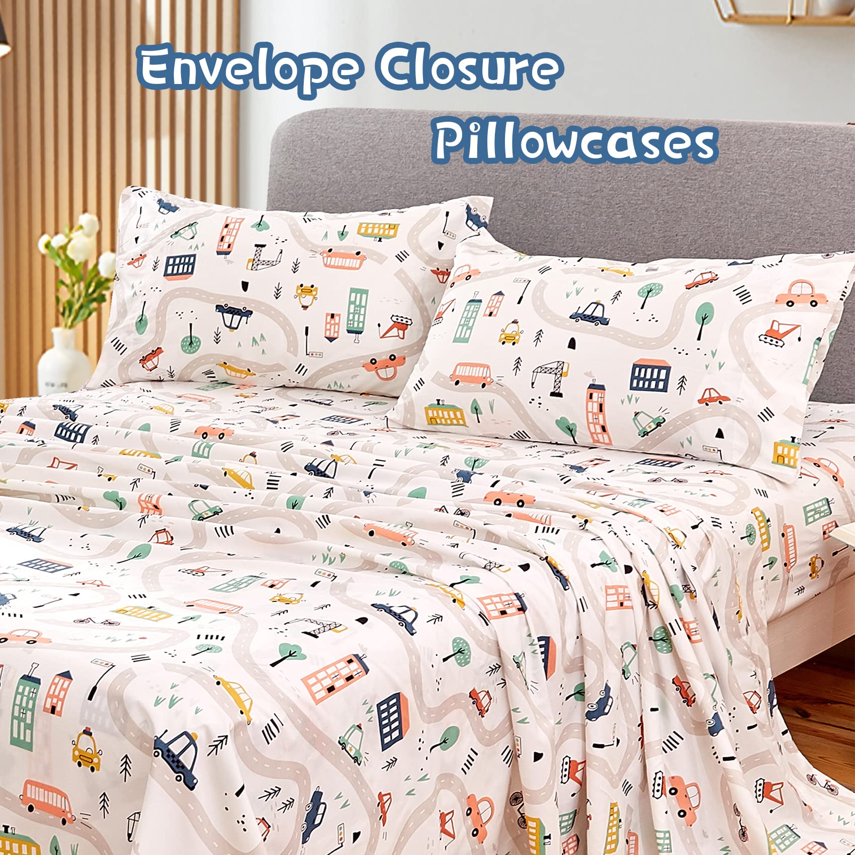 ست ملحفه کودکان یونیکورن صورتی JSD، سایز تویین، ۳ تکه، ملحفه‌های رختخواب میکروفایبر چاپ شده با طرح رنگین کمان برای دختران، جیب عمیق