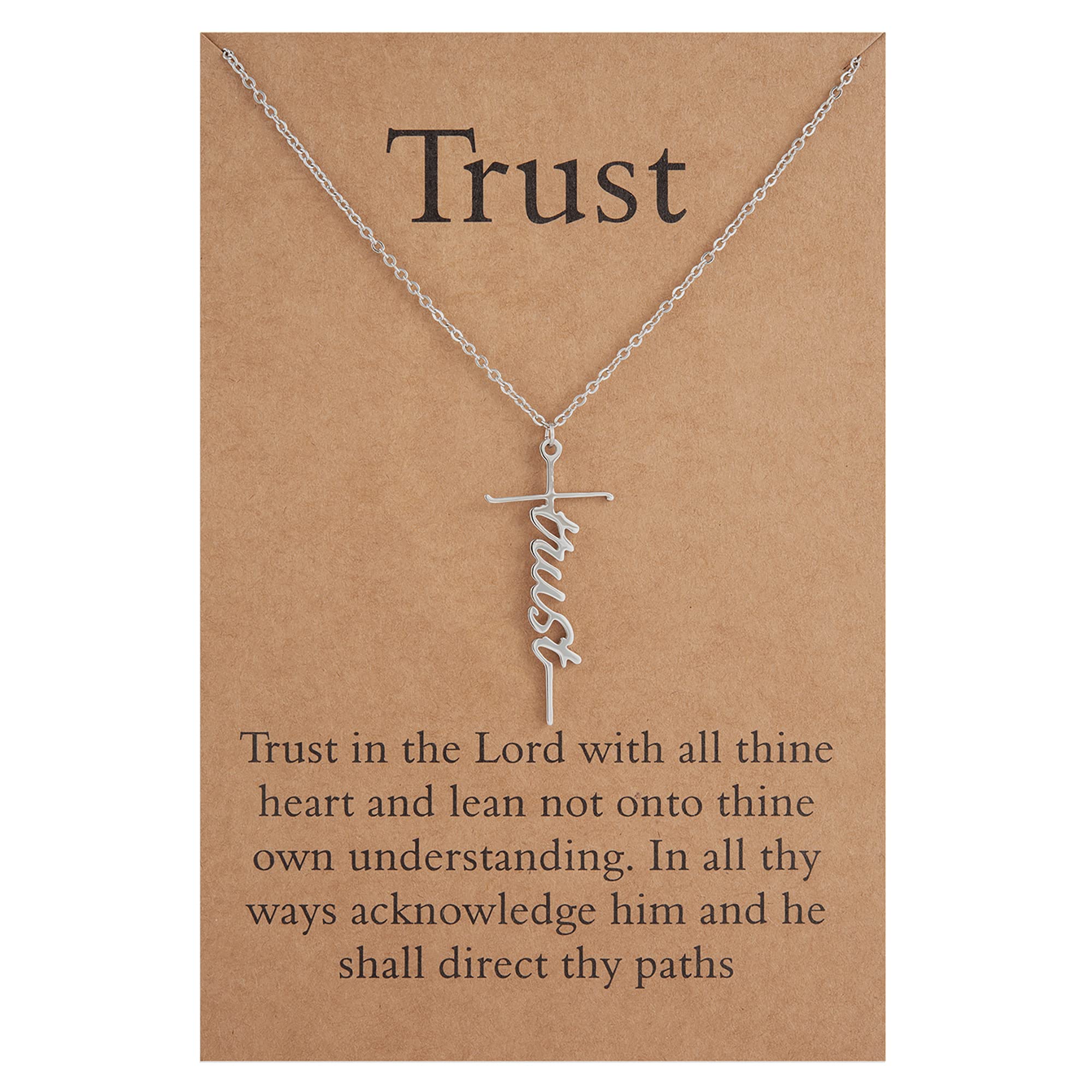 Lcherry Faith Cross Pendant Necklace for Women Religious Christian Jewelry Mother's Day Gifts for Women