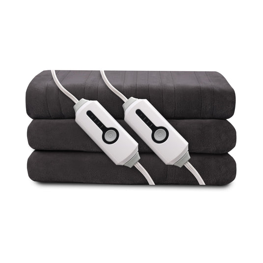 Electric Heated Blanket 72"x84" Full Size, Soft Coral Fleece with 4 Heating Levels and 10 Hours Auto-Off, Machine Washable, Cozy Plush Fabric for Home, Dark Gray