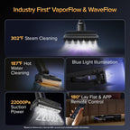 roborock F25 Ultra Steam Wet Dry Vacuum Cleaner, 302°F Steam Mop & 187°F Hot Water Cordless Vacuum Mop All in One, Floor Washer with Blue Light, 194°F Self-Cleaning, 180° Lay-Flat, AI Assitant Wheels