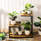 G Shaped Side Table, 3 Tier End Table for Couch Indoor, Small Sofa Coffee Table with Metal Frame for Living Room Bedroom Nightstand Bedside