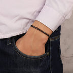 TESTRYE Morse Code Bracelets for Men Women,Morse Code Bracelets with Adjustable String,Inspirational Gifts Friendship Bracelets for Women Men Friends (Fucking badass)