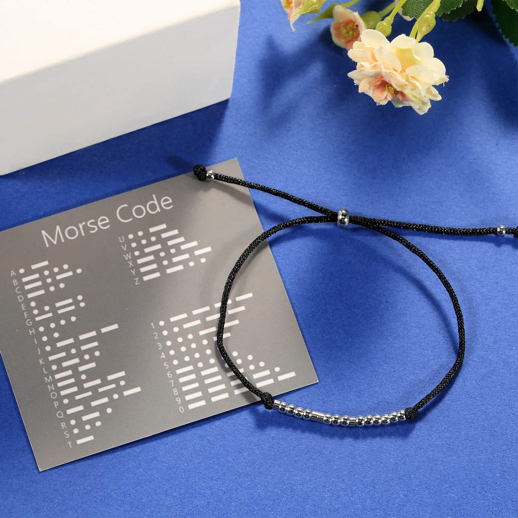 Bracelets en code Morse ASELFAD pour femmes, cadeaux d'anniversaire amusants pour femmes, cadeaux d'amitié pour meilleure amie, bijoux inspirants pour adolescentes femmes