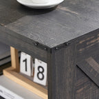 Farmhouse Coffee Table for Living Room, Wood Square Coffee Tables, 31.5" D x 31.5" W, Dark Rustic Oak