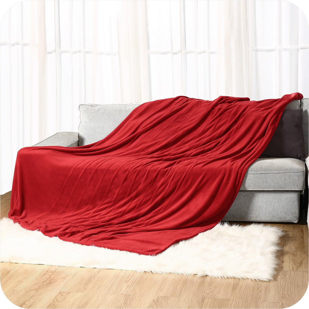 Couverture chauffante électrique DUODUO 72"x84" en polaire corail chaude avec 4 réglages de chaleur et arrêt automatique de 10 heures Protection contre la surchauffe - Gris 