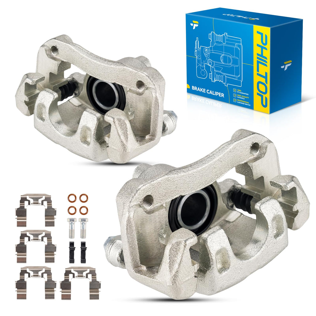 PHILTOP 18B5046 18B5047 Rear Disc Brake Caliper Assembly Fit for 2007-2017 Jeep Wrangler, 2008-2012 Jeep Liberty, 2007-2011 Dodge Nitro, 2018 Jeep Wrangler JK