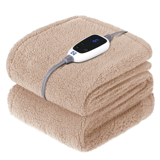 SEALY Electric Blanket Heated Throw 50"x60" Soft Double Sherpa Super Cozy with 6 Fast Heating Levels & 2-10 Hours Auto-Off, Over-Heat Protection, Machine Washable, Charcoal