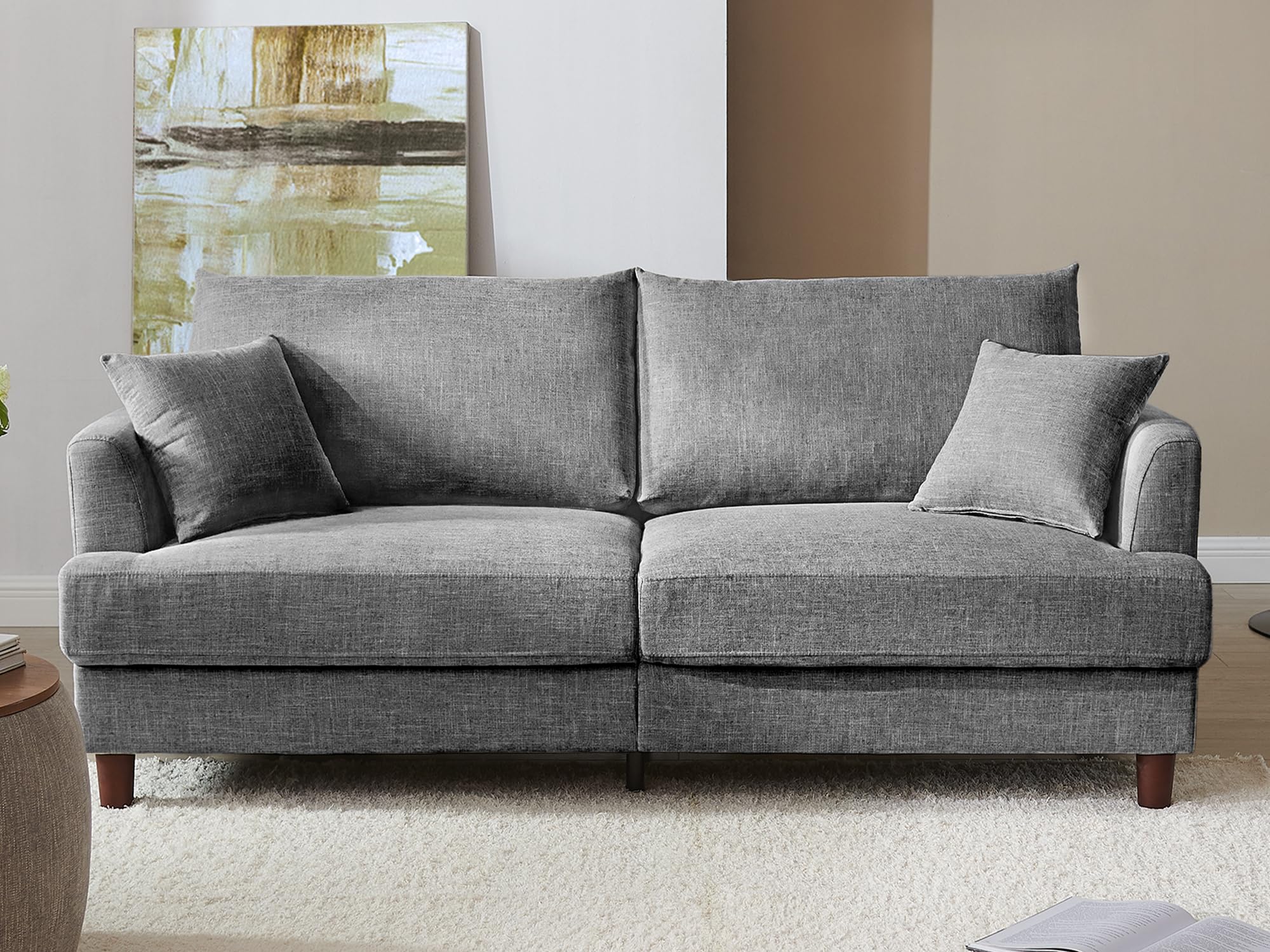 L Shaped Convertible Sleeper Sofa Bed, 84" Sectional Couch for Living Room - Pull Out Bed, Reversible Chaise with Storage, Dual USB-C Charging, Removable & Washable Dark Grey Linen Covers