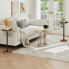 HOOBRO Small Round Side Table, Drink Table, Coffee Martini Table with Pedestal for Small Spaces in Living Room, Bedroom, Sofa Couch, Rustic Brown BF168BZ01