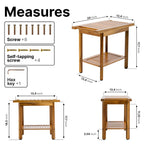 Teak Shower Bench Seat with Handles AB & Co Group, Portable Wooden Shower Bench with Storage Towel Shelf,Waterproof Teak Shower Stool, Spa Bath Shower Chair for Inside Outside Shower