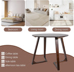 Solid Wood Round Dining Table 35" - Mid Century Modern Style Space Saving Design as Living Room/Dining Room/Kitchen/Meeting/Coffee Table,Easy to Assemble