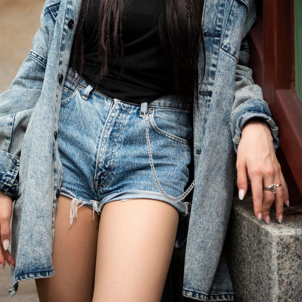 Chaîne de portefeuille Tucnoeu argentée chaîne de clés en métal robuste chaîne de pantalon chaîne de poche hip-hop punk accessoires gothiques pour femmes et hommes