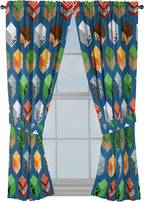 Jay franco Minecraft Isometric Blue 63 in Drapes 4 Piece Set - Beautiful Room Decor&Easy Set Up, Bedding Features Creeper - Window Curtains Include 2 Panels&2 Tiebacks (Official Minecraft Product)