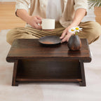 Japanese Altar Table,Folding Floor Table,Wood Small Low Meditation Table,Coffee Table for Living Room, Brown,19.7" x 11.8" x 7.9"